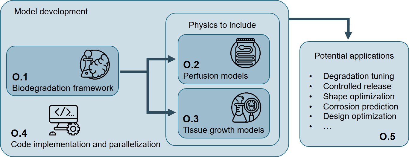 Schematic representation of the structure and outline of the current project, divided into five objectives.